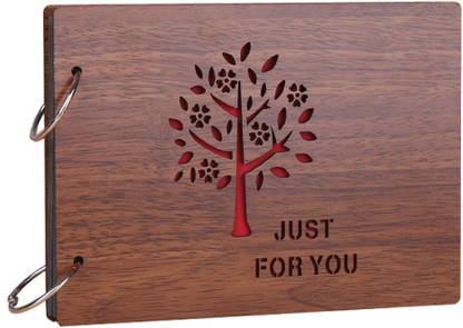 Mishtukocrafts Photo Album Wooden Engraved Diary File Scrap book Large Album