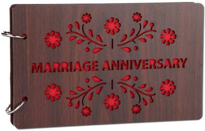 Mishtukocrafts Photo Album Wooden Engraved Diary File Scrap book Large Album