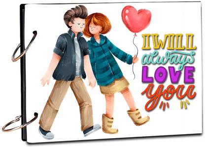 Gladtogift Always love you - A5 Scrapbook Album |40 Black Sheets DIY Photo Book Album