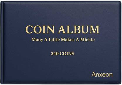 AnXeon 240 Pockets Coin Holder Collection Storage Album Book for Collectors Coin Bank Album