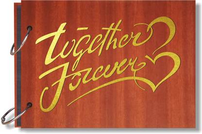 FUTURE HUB Together Forever Artworks Wooden Photo Album Scrap Book (22 cm x 16 cm) Album