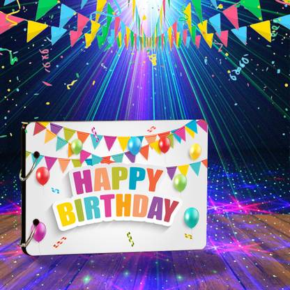 Decor1ders Wooden Scrap Book BirthdayBash-PPhoto Album Memory Book Wooden Scrapbook Album