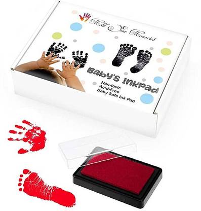 Mold Your Memories Reusable Ink Pad for Baby's Hand and Foot Impression, (Red) Album