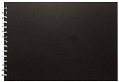 GIFTKART Spiral Black Scrapbook A4 Size with 25 Black Sheets Photo album Album
