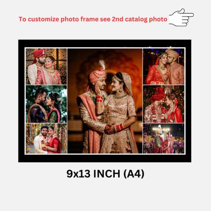 OSM कलेक्शन Photo Frame, Customized Photo Collage Photo Frame Gift, (Black, 9 photos) एल्बम