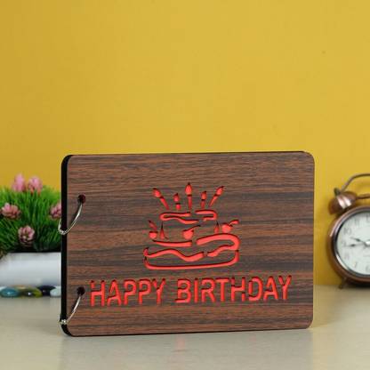 WEBELKART Wooden DIY Photo Album Scrapbook Memory Book, Photo Album Album