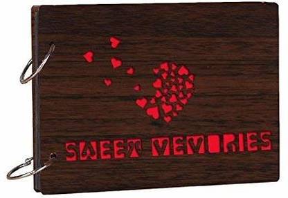 Gudki Scrapbook Photo Album For Decor, Personalised Photo Album With 30 Paper Sheets And 2 Metal Binding Rings Album