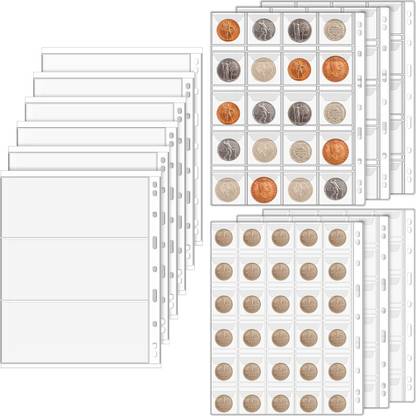lewano 12 Sheets Coin Collection Pages Paper Money Collection Pages Album