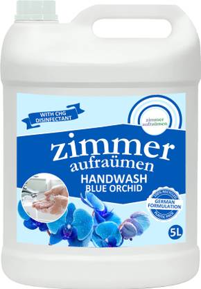 zimmer aufraumen Hand Wash with CHG Disinfectant Liquid Refill Pack (5 Litre) (Japanese Blue Orchid)