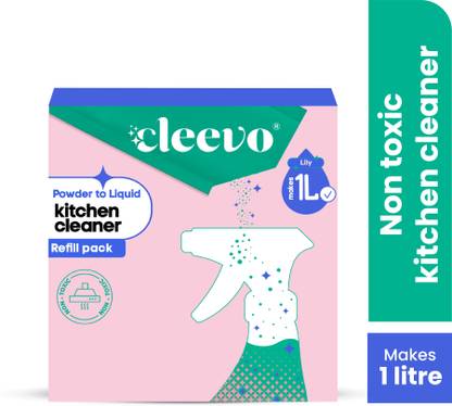 cleevo Kitchen Surface Cleaner Spray | Refill Pack | Grease Removal | Lilly