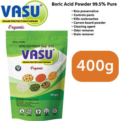 VASU 400g Boric Acid Powder 99.5% Pure| For Carrom, Grains & Cockroach Killer