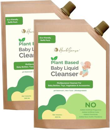 HerbSense Multipurpose Liquid Cleanser For Baby Bottle Toys Clothes Vegetables Plant Based