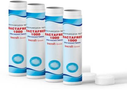 BACTAFREE 1000 Water Purification Tablets - Disinfectant tablet for Overhead and Underground Water Tank, Each Tablet for 1000 Litres, 48 Tablets Pack - 48,000 litres Purification, Pack of 4