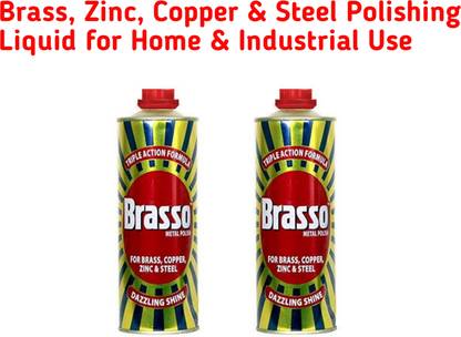 Shyam Sarowar Brasso Metal Polish Liquid,100ml each - Zinc Copper Steel Brass Polishing Liquid