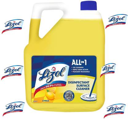 Lizol Citrus Floor Cleaner Disinfectant Surface & Floor Cleaner Liquid Lemon Fragnance