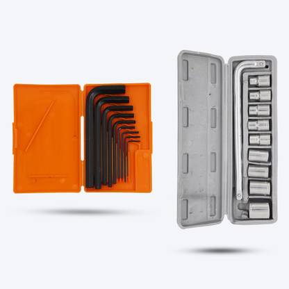 Hillgrove HGCM11M1 9Pcs Hex Allen Key Kit with 10in1 Socket Set for Bike/Bicycle/Guitar Allen Key Set