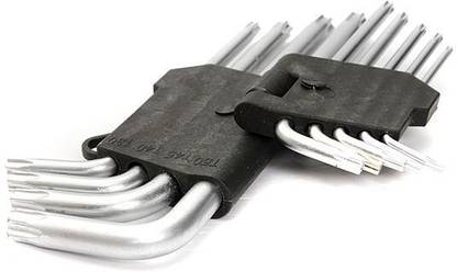 DUMDAAR new 9pc Torx / tamperproof torx Allen Key Set T10 T50 Allen Key Set