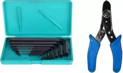 Ubod 9 Pieces Hex Allen Key Wrench L Shape Repair and stripper wire cutter Set Allen Key Set