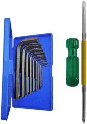 Ubod 9pc Hex Allen key set and 2in1 Screwdriver Double Sided Allen Key Set