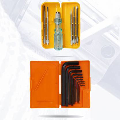 Hillgrove HGCM4M1 9Pcs Hex Allen Key Kit with 5in1 Screwdriver for Bike/Bicycle\/Guitar Allen Key Set