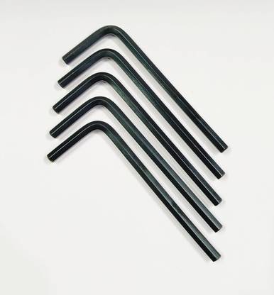 4MECH 2mm L Type Hex Allen Key Hardened Chrome Vanadium Steel (Pack of 5) Allen Key Set
