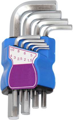 Digital Craft 9Pcs High Quality Portable Folding Key Hex Wrench Set Metric System Inner panner Allen Wrench Screw Repair Tools Allen Key Set
