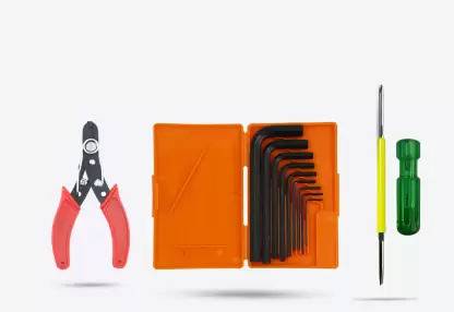Skcraftosm 9 Pcs Allen key Set, 1 Pcs 2in1 Screwdriver, 1 pcs 8"inch Combinational Plier Allen Key Set