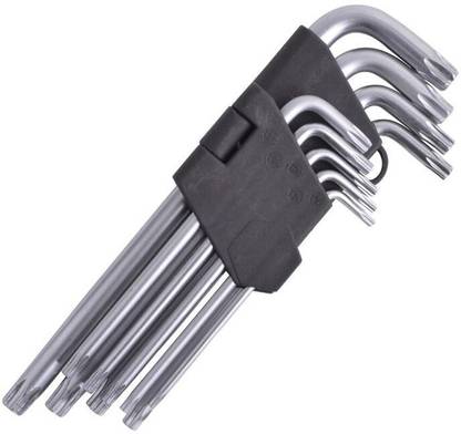 Tools Centre 9-Pieces Torx/Star Allen Key Set with Hole (T10 - T50) Allen Key Set