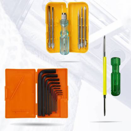 Autofledge AF7 9Pcs Hex Allen Key Kit with 5in1 Screwdriver and 2in1 Phillips Screwdriver Allen Key Set