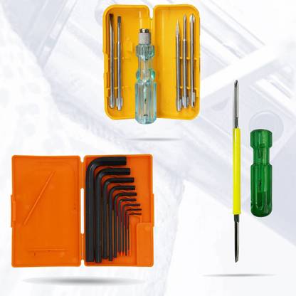 Hillgrove HGCM326M1 9Pcs Hex Allen Key Kit with 5in1/Phillip Screwdriver Wrench Spanner Allen Key Set