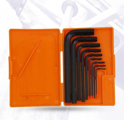Autofledge 9 Pcs A4 Full Hex Allen Key Kit Bolt Spanner Goti Wrench L Shape Repair Tool Set 9 Pcs A4 Full Hex Allen Key Kit Bolt Spanner Goti Wrench L Shape Repair Tool Set Single Sided L Type Wrench