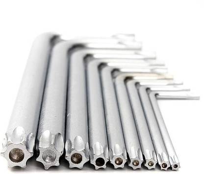 Inditrust new Torx 9 Piece Allenkey Set Chrome-Vanadium-Steel Allen Key Set