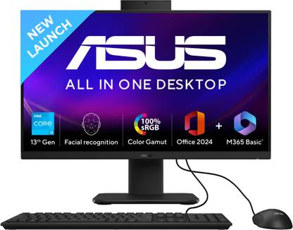 ASUS V400 AiO Series, All in One Desktop, 13th Gen Intel Core i3 (8 GB DDR5/512 GB SSD/Windows 11 Home/23.8 Inch Screen/V440VAB-KBPC002WS) with MS Office