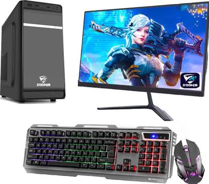 ZOONIS Gaming & Editing Desktops Complete Set Led Keyboard Mouse & CPU Core i5 (8 GB DDR3/500 GB/128 GB SSD/Windows 10 Pro/1 GB/19 Inch Screen/Complete Desktops Computer (CPU,Led,Keyboard,Mouse,Wifi Core i5 3rd Desktop) with MS Office