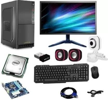 tech assamblers A TECH -Asmbelers series Core i3 (4 GB DDR3/320 GB/128 GB SSD/Windows 10 Pro/2 GB/19 Inch Screen/i3 /128/500/19/wifi/cam/speeker) with MS Office