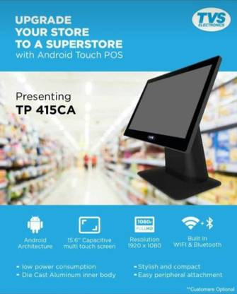 Tvs Electronics Android Touch Pos Billing Machine APU Dual Core (16 GB DDR4/Android v4.4 (KitKat)/2 GB/15.6 Inch Screen/TP415CA)