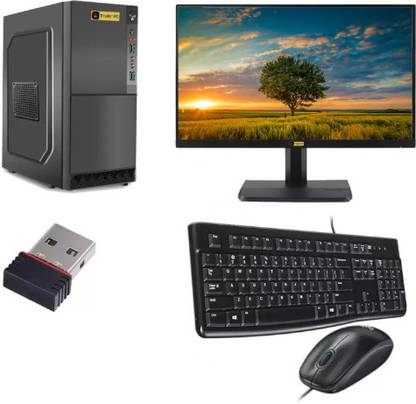 TrakinPC Assembled Desktop Computer Core i5 (4 GB DDR3/500 GB/128 GB SSD/Windows 10 Pro/1 GB/19 Inch Screen/i5 DSKTPC) with MS Office