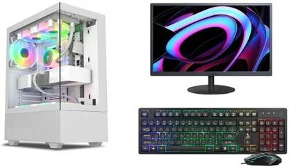 FusionIT Gaming Edition full Secured PC Intel Core i7-2600 Core i7 (16 GB DDR4/500 GB/128 GB SSD/Windows 11 Home/DDR3/19 Inch Screen/CD Stereo System ( SC-UA3)) with MS Office