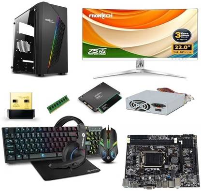 TCM GAMEING PC FULL SETUP 3TH Core i5 (16 GB Unified/500 GB/512 GB SSD/Windows 11 Home/2 GB NVIDIA/22 Inch Screen/FRONTECH) with MS Office
