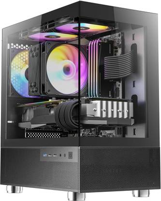 FusionIT Assembld Tower PC Intel Core i7-2600 Core i7 (16 GB DDR4/1 TB/128 GB SSD/Windows 11 Home/2 GB DDR3/0 Inch Screen/Circle Slim PC Tower) with MS Office