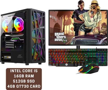 LOESIS GAMING DESKTOP PC Core i5 (16 GB DDR4/512 GB SSD/Windows 11 Home/4 GB 4GB/19 Inch Screen/APEX TECH GAMING PC) with MS Office