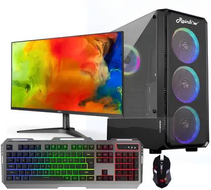 RAINBOW Gaming pc Ryzen 5 (16 GB DDR4/2 TB/1024 GB SSD/Windows 11 Home/4 GB 4 GB/22 Inch Screen/Gaming pc) with MS Office