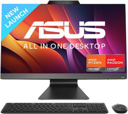 ASUS AiO M3 Series, All in One Desktop, AMD Ryzen 5 (16 GB LPDDR5/512 GB SSD/Windows 11 Home/27 Inch Screen/M3702WFA-BA002WS)