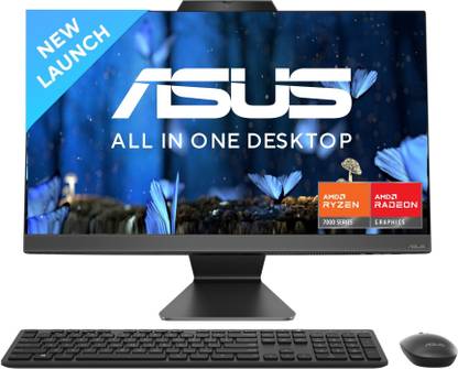 ASUS AiO M3 Series, All in One Desktop, AMD Ryzen 3 Quad Core (8 GB LPDDR5/512 GB SSD/Windows 11 Home/23.8 Inch Screen/M3402WFA-KBA016WS) with MS Office