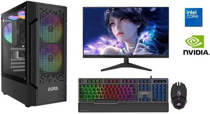FusionIT Gaming PC Intel Core i5-2400 Core i5 (16 GB DDR4/512 GB SSD/Windows 11 Home/DDR3/19 Inch Screen/Intel Core i5-16GB-512GB-2GB Nvidia Graphic) with MS Office