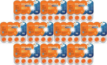 DOLOSILS Orange Flavour Lozenges - Instant Dry Cough and Throat Relief Tablets