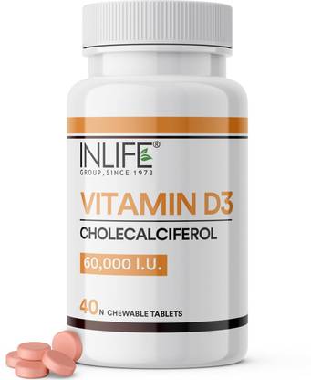 INLIFE Vitamin D3 Cholecalciferol (60,000 IU) Tablets
