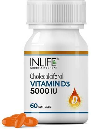 Inlife Vitamin D3 5000 IU Cholecalciferol Capsules