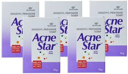 Acnestar 2.5% soap - best soap for body acne(pack of 5)75g Bar