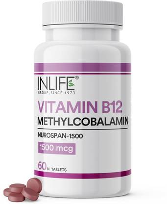 INLIFE Vitamin B12 1500mcg Methylcobalamin Tablets